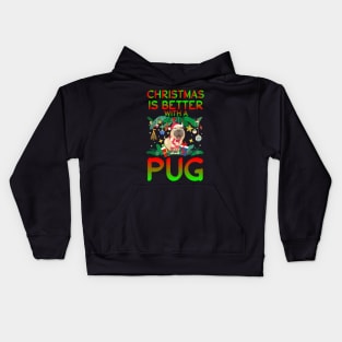 Funny Pug Christmas Kids Hoodie